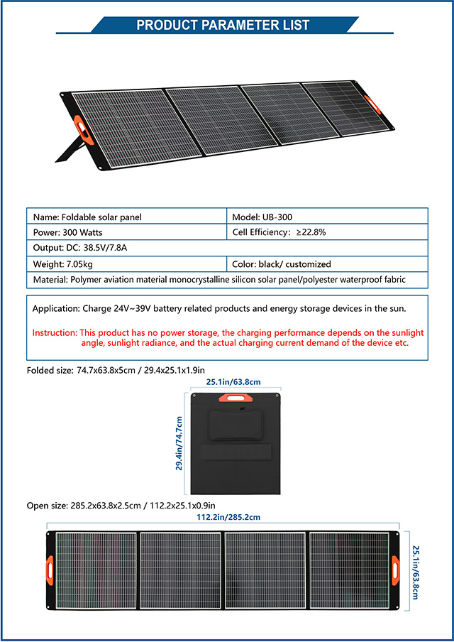  300-Watt-Solarpanel Tragbares Solarpanel