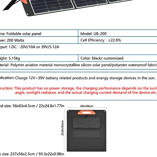 Wasserdichtes faltbares 100-W-Solarpanel für tragbare Powerbank